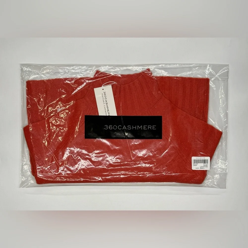 360 Cashmere Orange Turtleneck Sweater - Picture 6 of 6